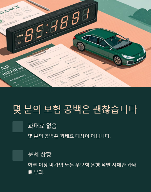 몇 분의 보험 공백은 괜찮습니다