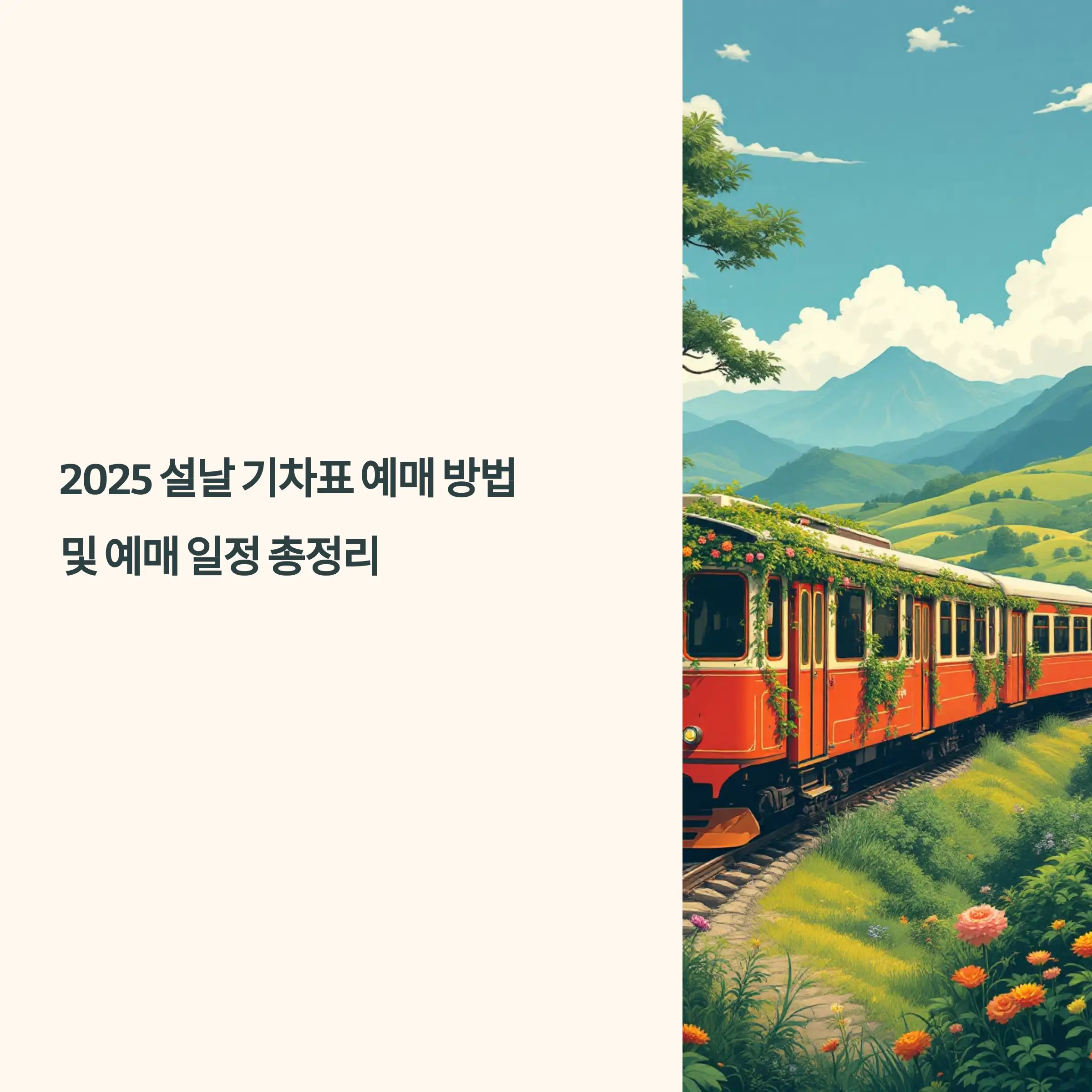 2025 설날 기차표 예매 방법 및 예매 일정 총정리 일정