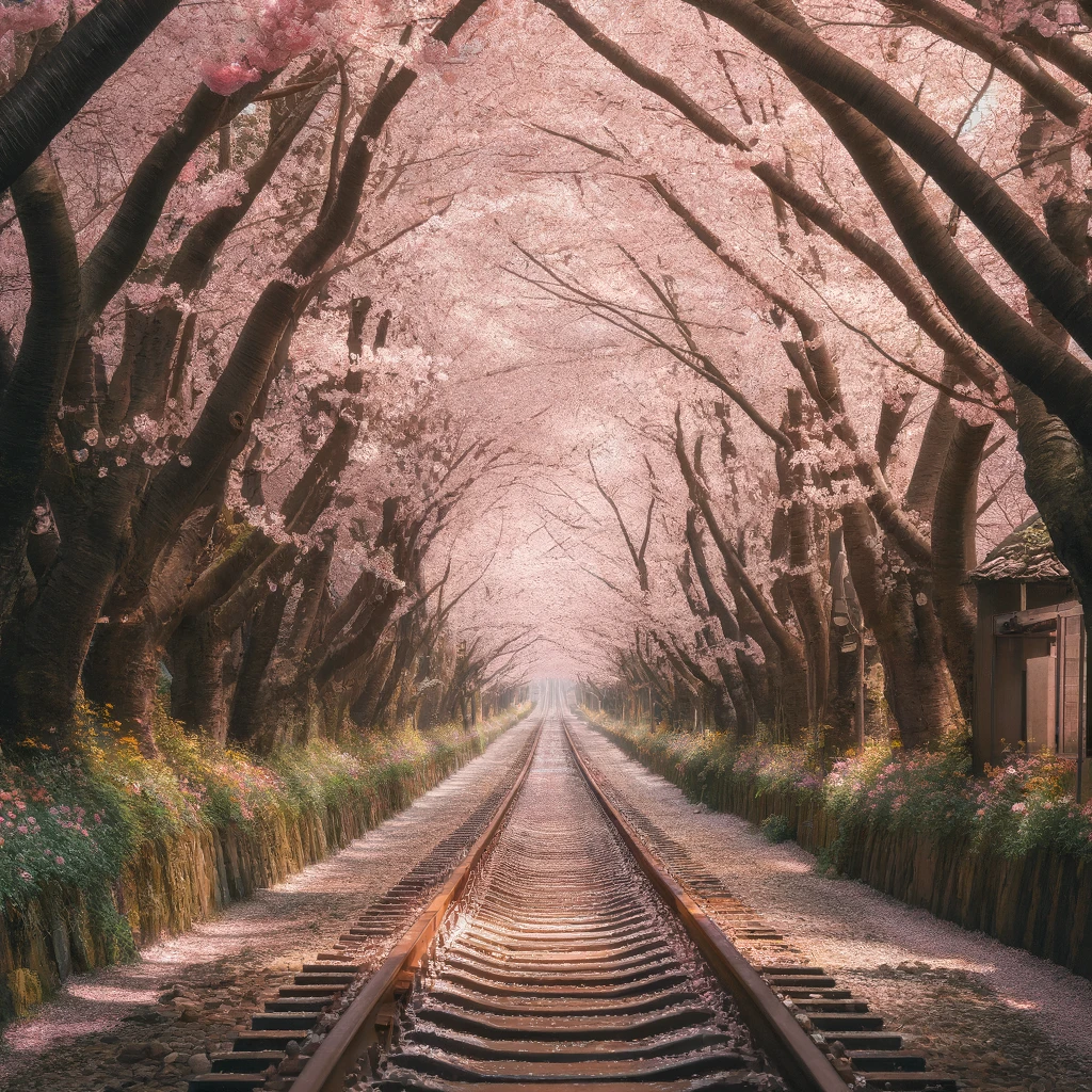 경주역 철길 벚꽃길