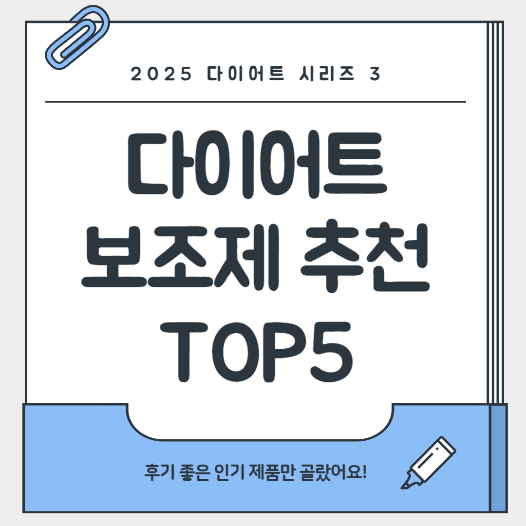 2025 다이어트 시리즈 3 – 다이어트 보조제 추천 TOP5. 후기 좋은 인기 제품만 엄선한 소개 이미지