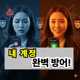 인스타그램 비공개 계정의 보안 위험과 해결책을 보여주는 분할 화면 썸네일