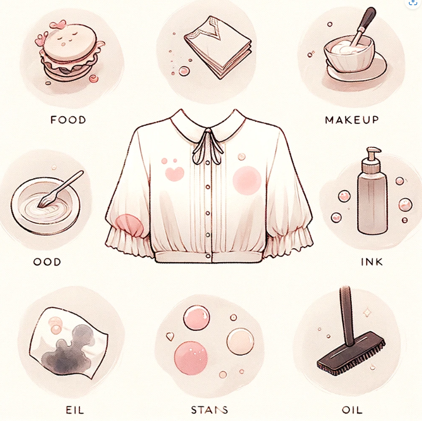 블라우스에 다양한 얼룩 제거 방법