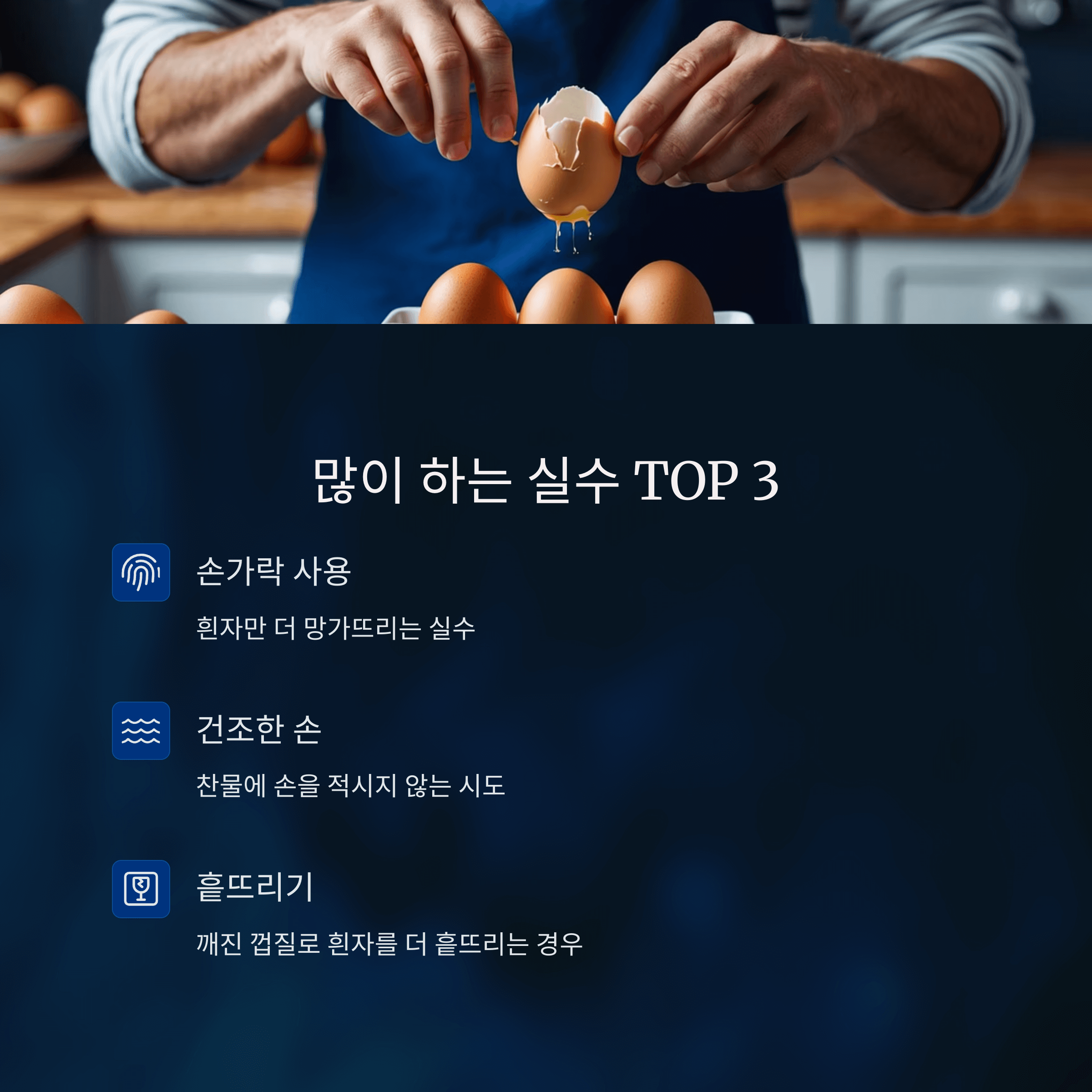 계란 깨다가 껍질 들어갔을 때 초간단 해결법