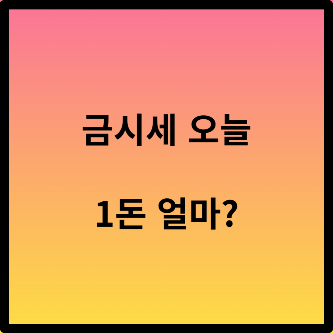 금시세 오늘