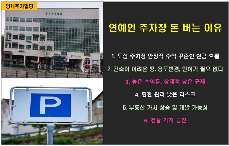 연예인 주차장 돈 버는 이유