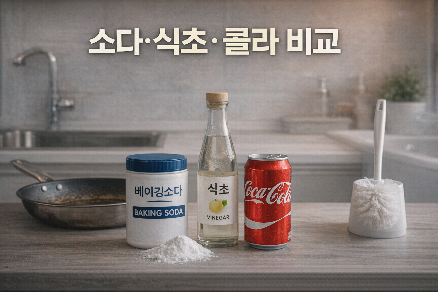 베이킹소다&middot;식초&middot;콜라, 뭐가 더 잘 닦일까? 상황별 정답 정리
