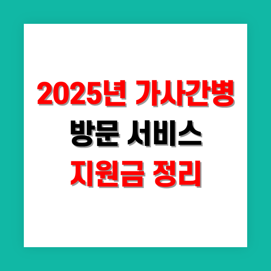 가사간병 방문 서비스 지원금 및 본인 부담금 정리