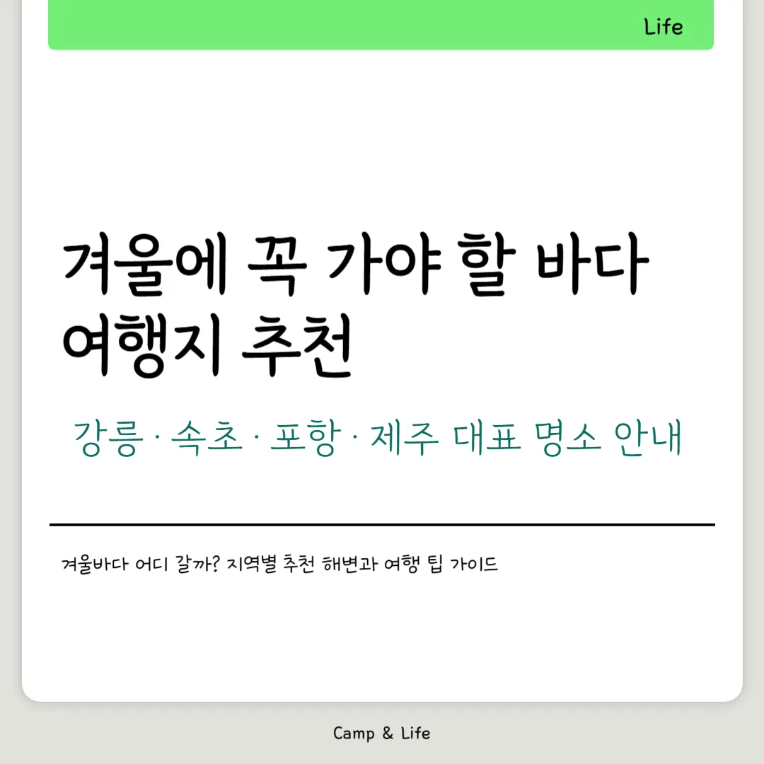 겨울바다 여행 추천