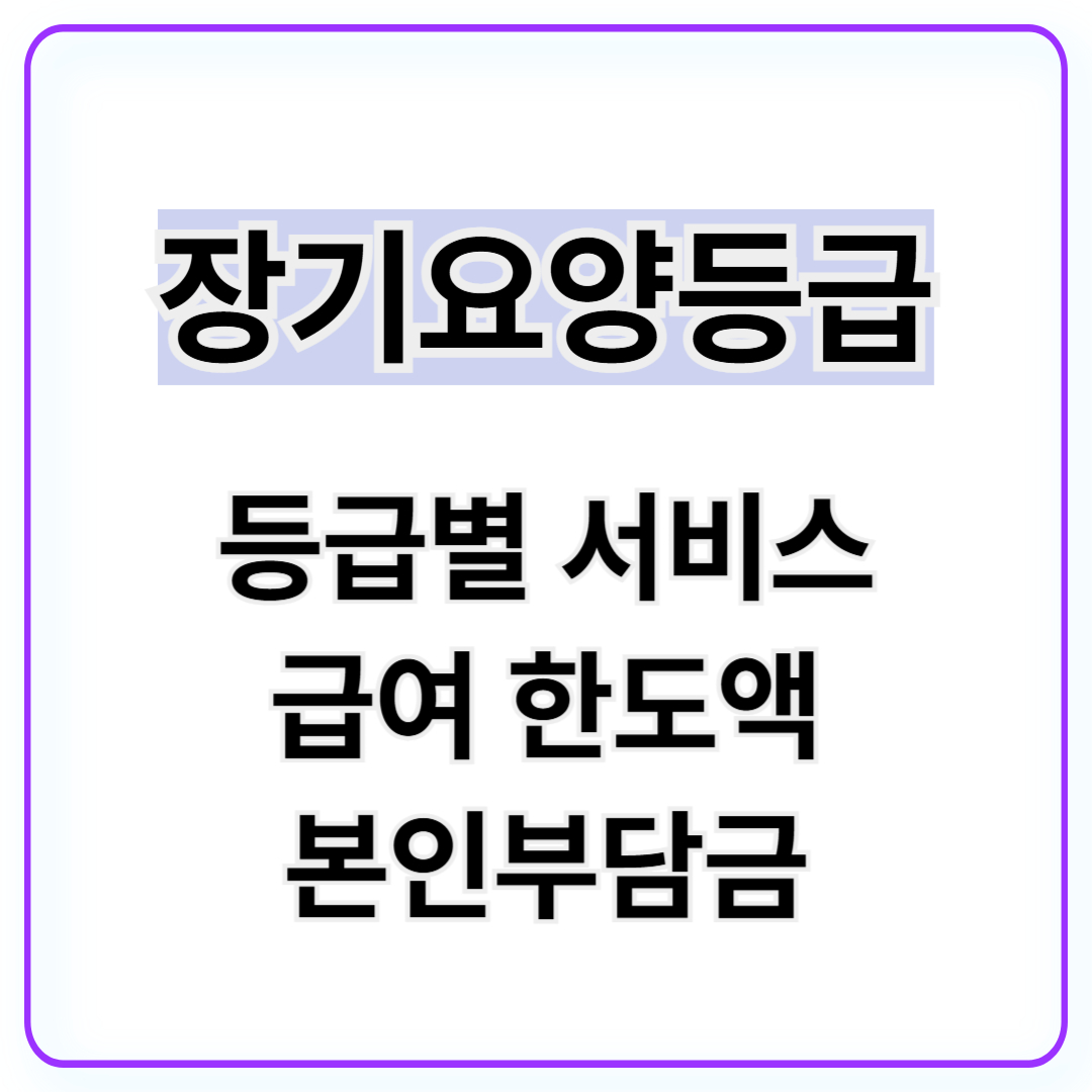 장기요양등급 급여, 서비스 정리