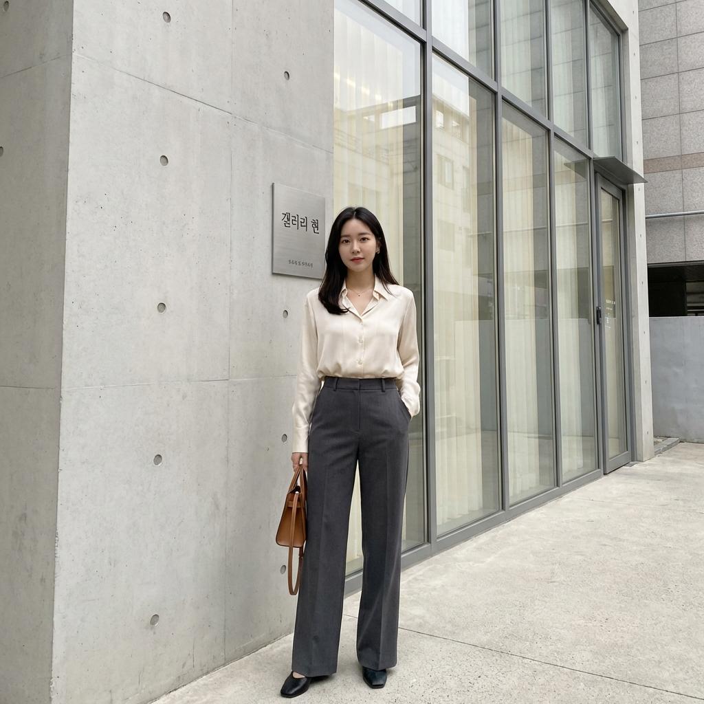 뱃살 커버 완벽한 40대 와이드 팬츠 셋업