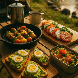 캠핑 요리 음식 관련 사진
