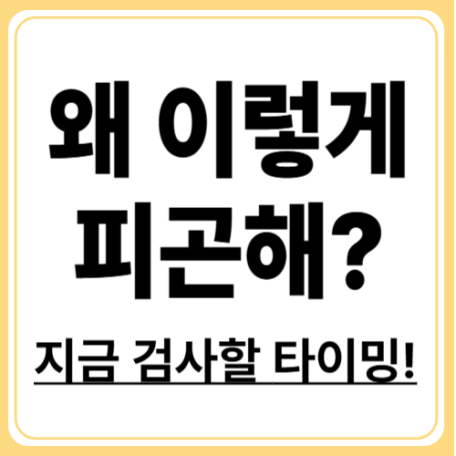 만성피로증후군 검사 가이드, 정확한 진단과 자가 테스트 방법