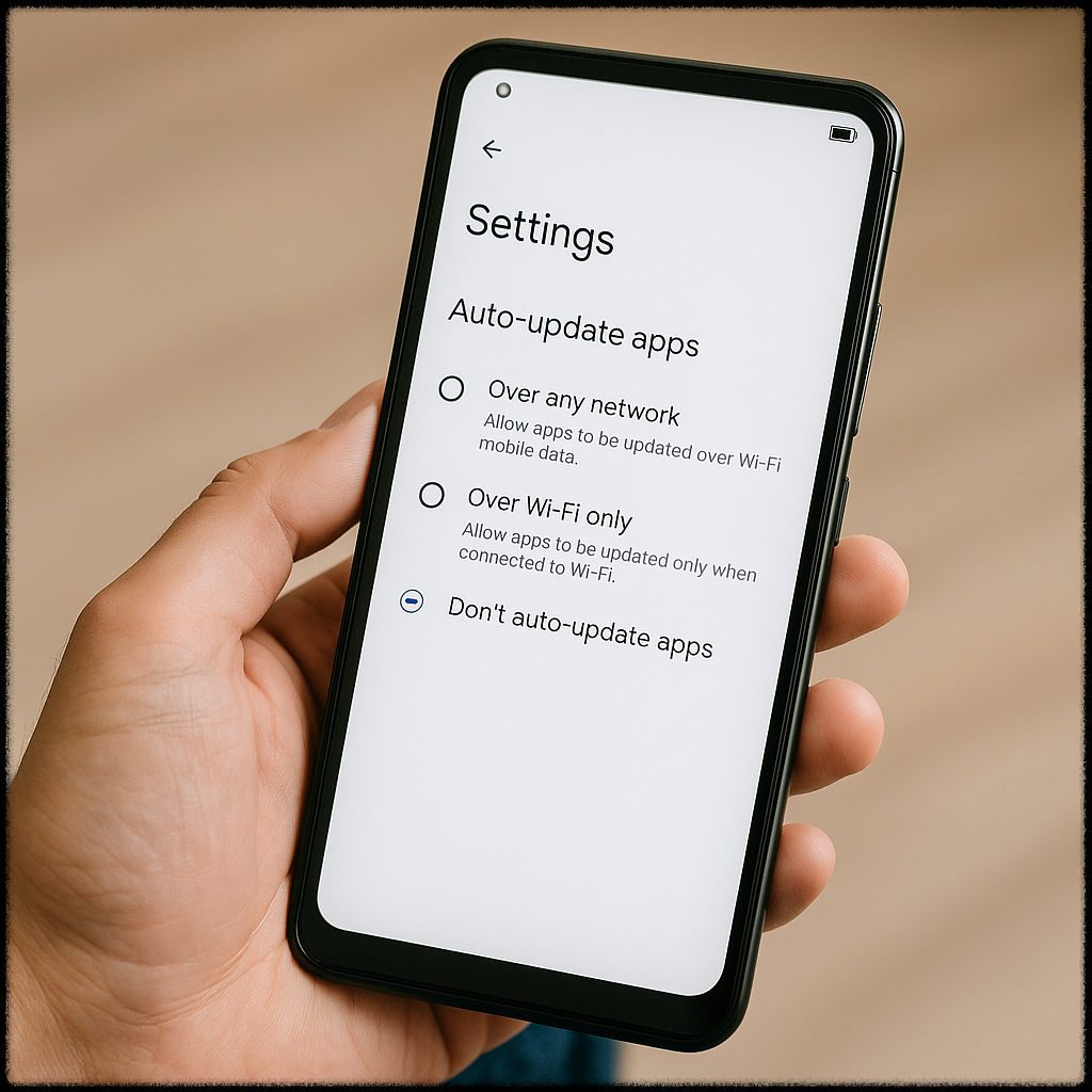 스마트폰으로 카카오톡 설정을 확인하는 사용자