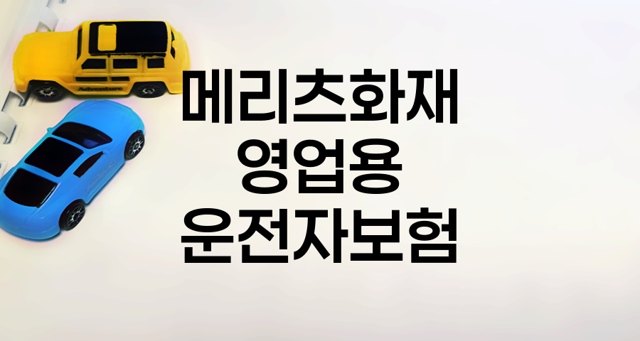 메리츠화재 영업용 운전자보험 가입 조건과 특징