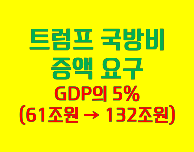 트럼프 국방비 증액 요구