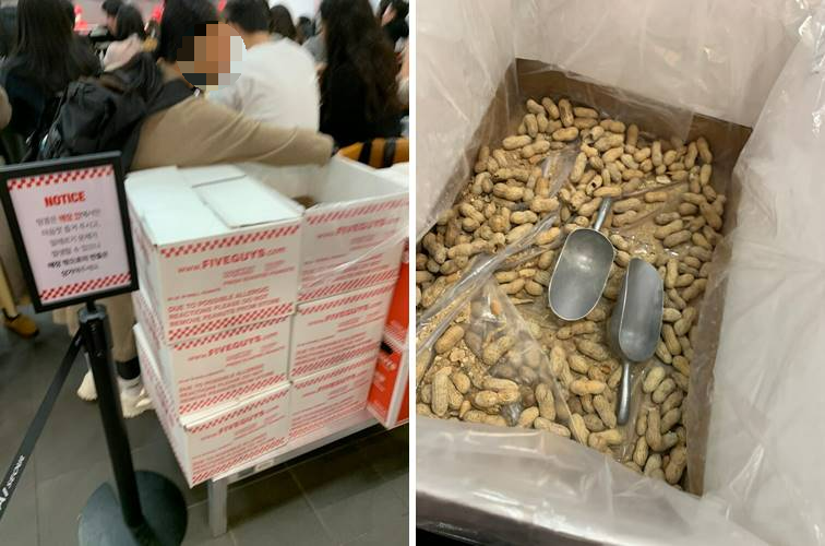 땅콩과 땅콩 관련 안내문