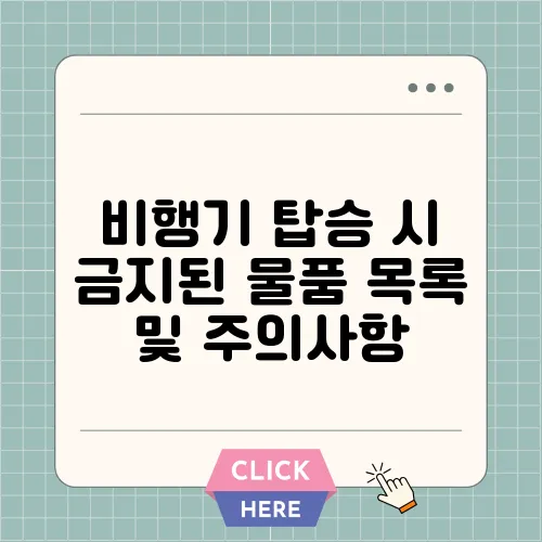 비행기 탑승 시 금지된 물품 목록 및 주의사항