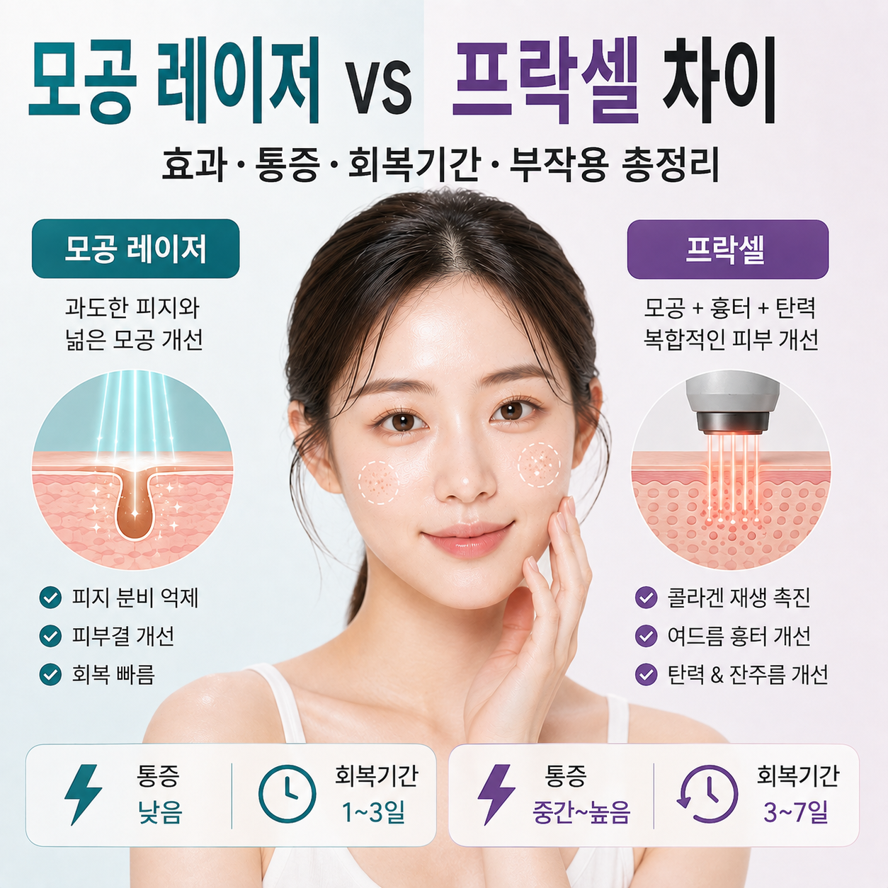 모공 레이저 프락셀 차이