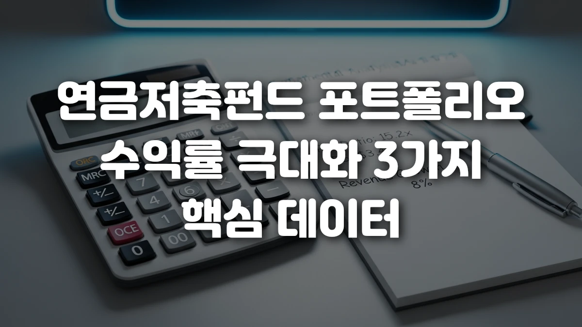 연금저축펀드 포트폴리오 수익률 극대화 3가지 핵심 데이터
