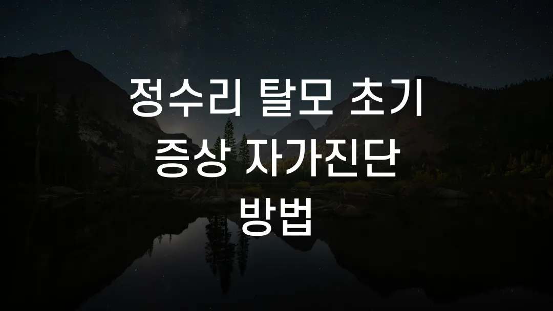 정수리 탈모 초기 증상 자가진단 방법