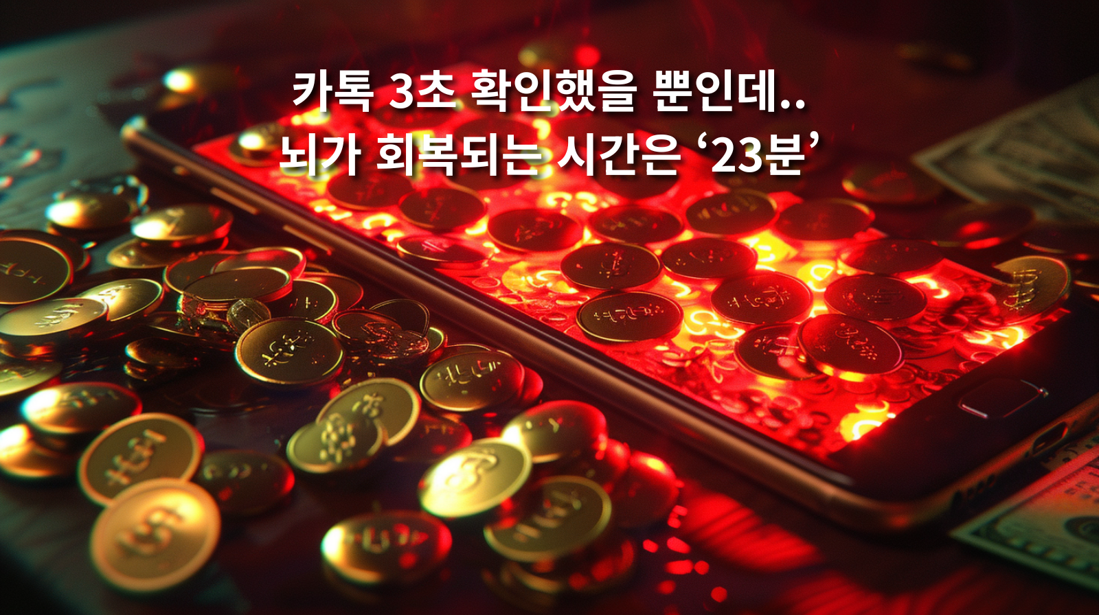 카톡 3초 확인했을 뿐인데.. 뇌가 회복되는 시간은 '23분'