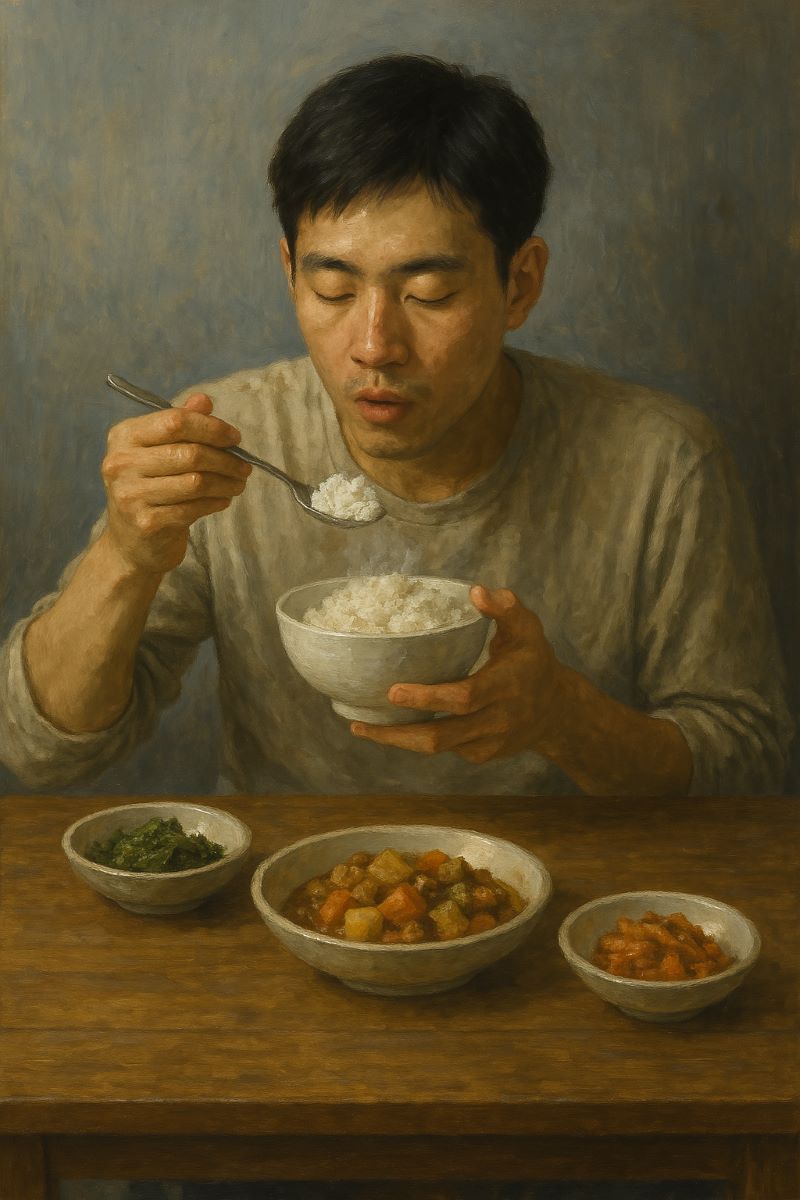 밥 먹는 꿈 해몽 – 만족감과 에너지