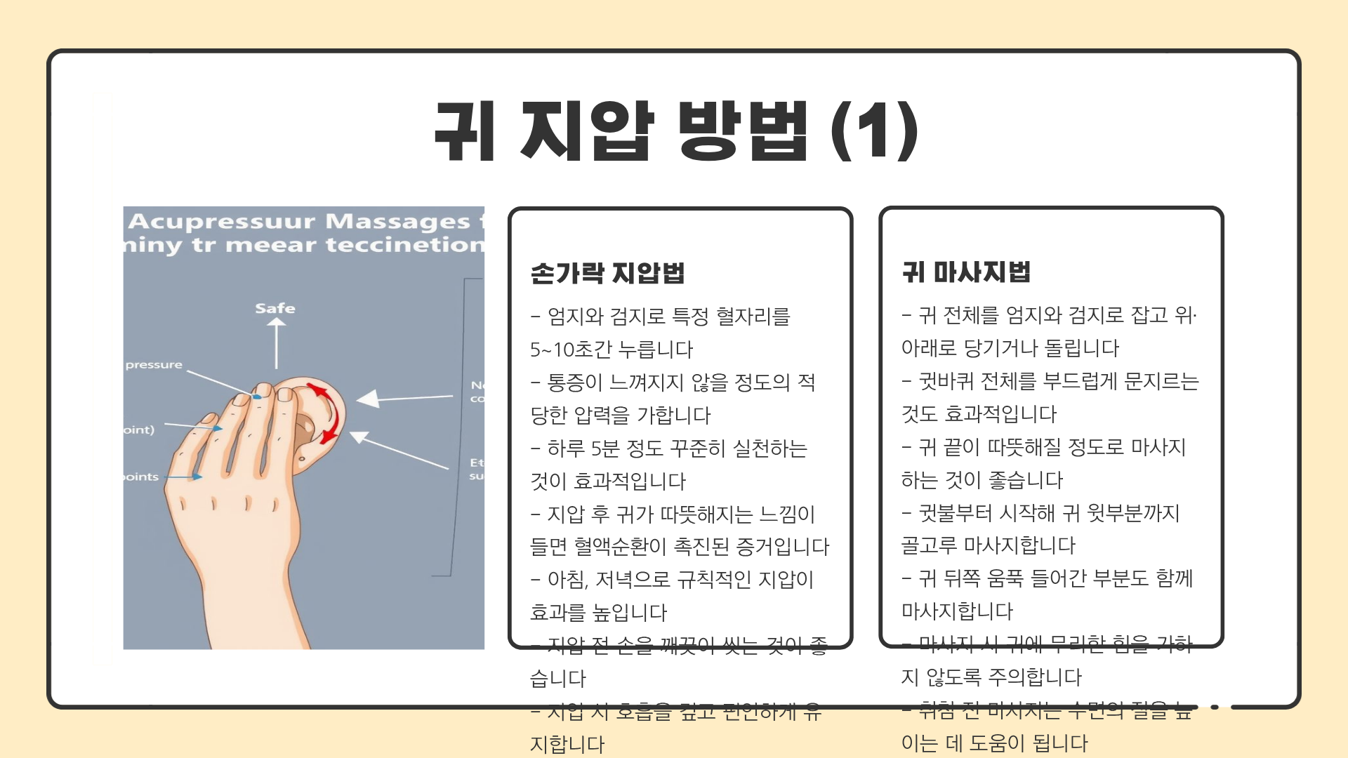 귀 혈자리 위치 | 귀 혈액순환 | 귀 혈자리 그림으로 보는 건강 관리법
