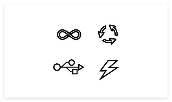 Free Icon vector source : Infinite, Circulation, Recycling, Transmitting and Receiving Data, Thunder