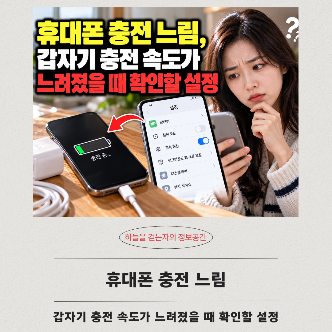 휴대폰 충전 느림, 갑자기 충전 속도가 느려졌을 때 확인할 설정