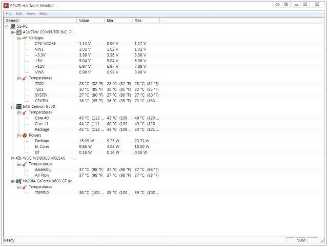 컴퓨터 온도 측정
