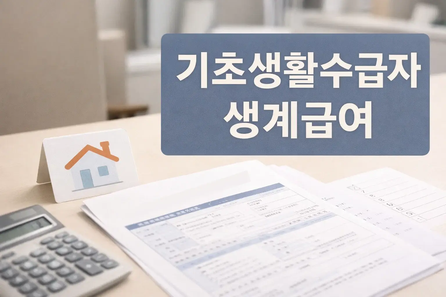 기초생활수급자 생계급여의 의미와 지급액 결정 흐름을 짧고 선명하게 이해할 수 있도록 정리한 대표 이미지