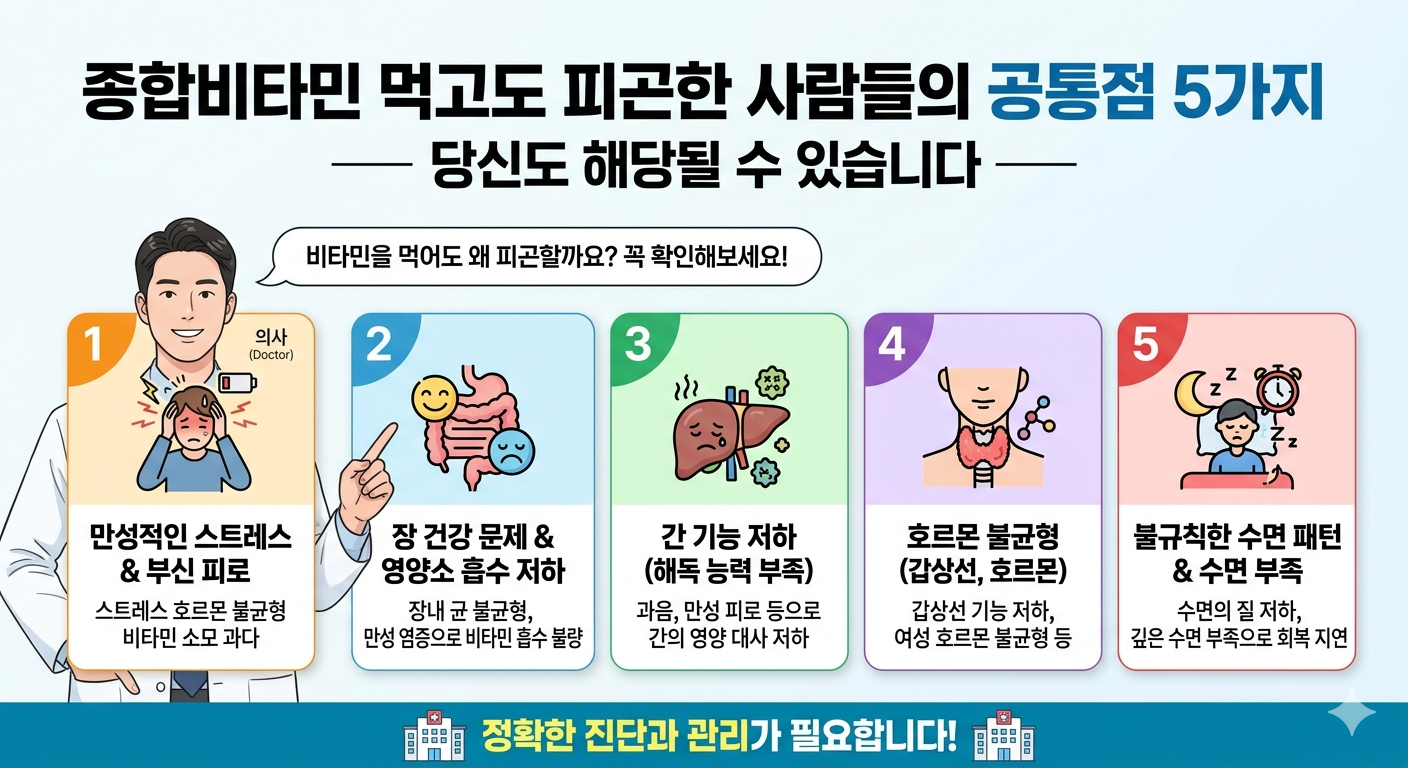 종합비타민 먹고도 피곤한 사람들의 공통점 5가지