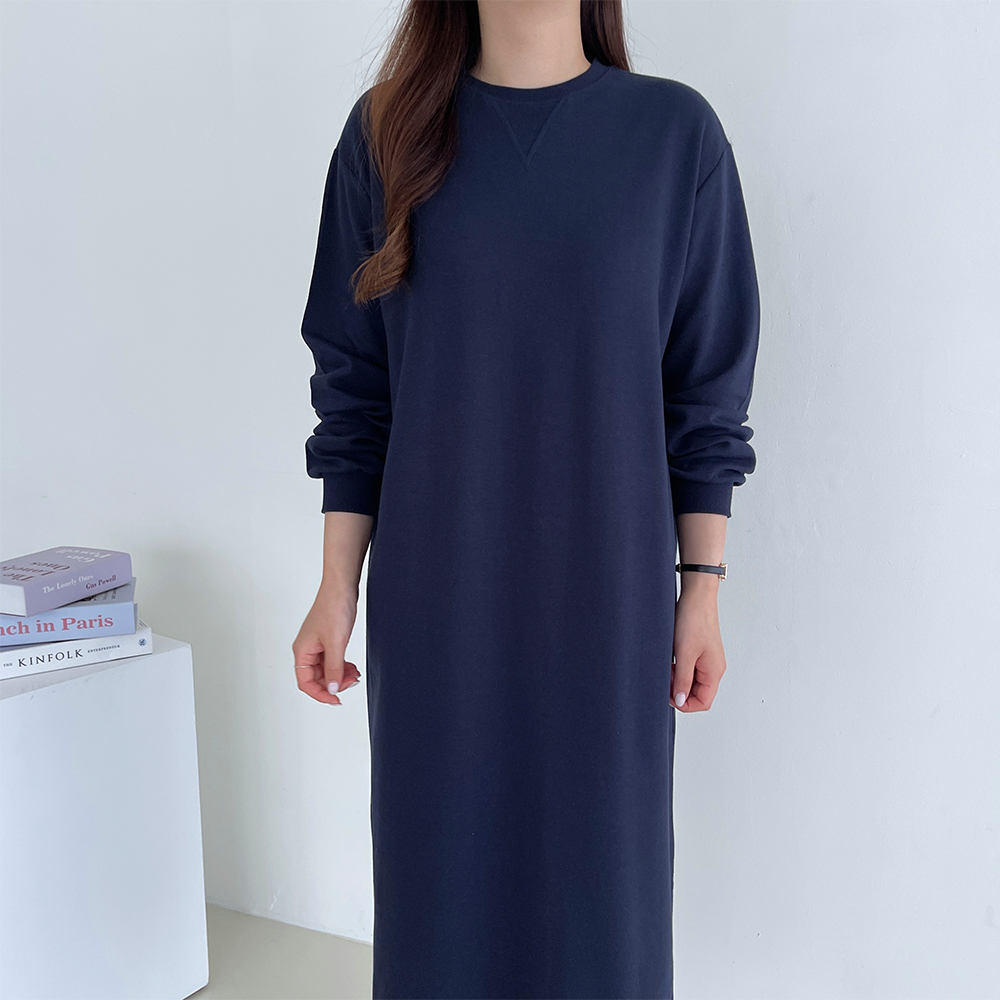 가을 원피스 맨투맨 부드러운 면 긴팔 롱 원피스 빅사이즈
