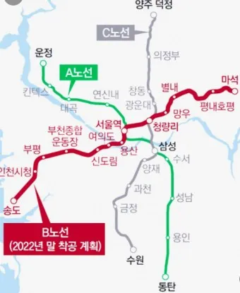 GTX B 노선 개발 수혜 지역 노선도 시장_17