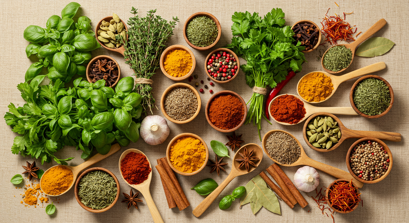 다양한 허브와 향신료