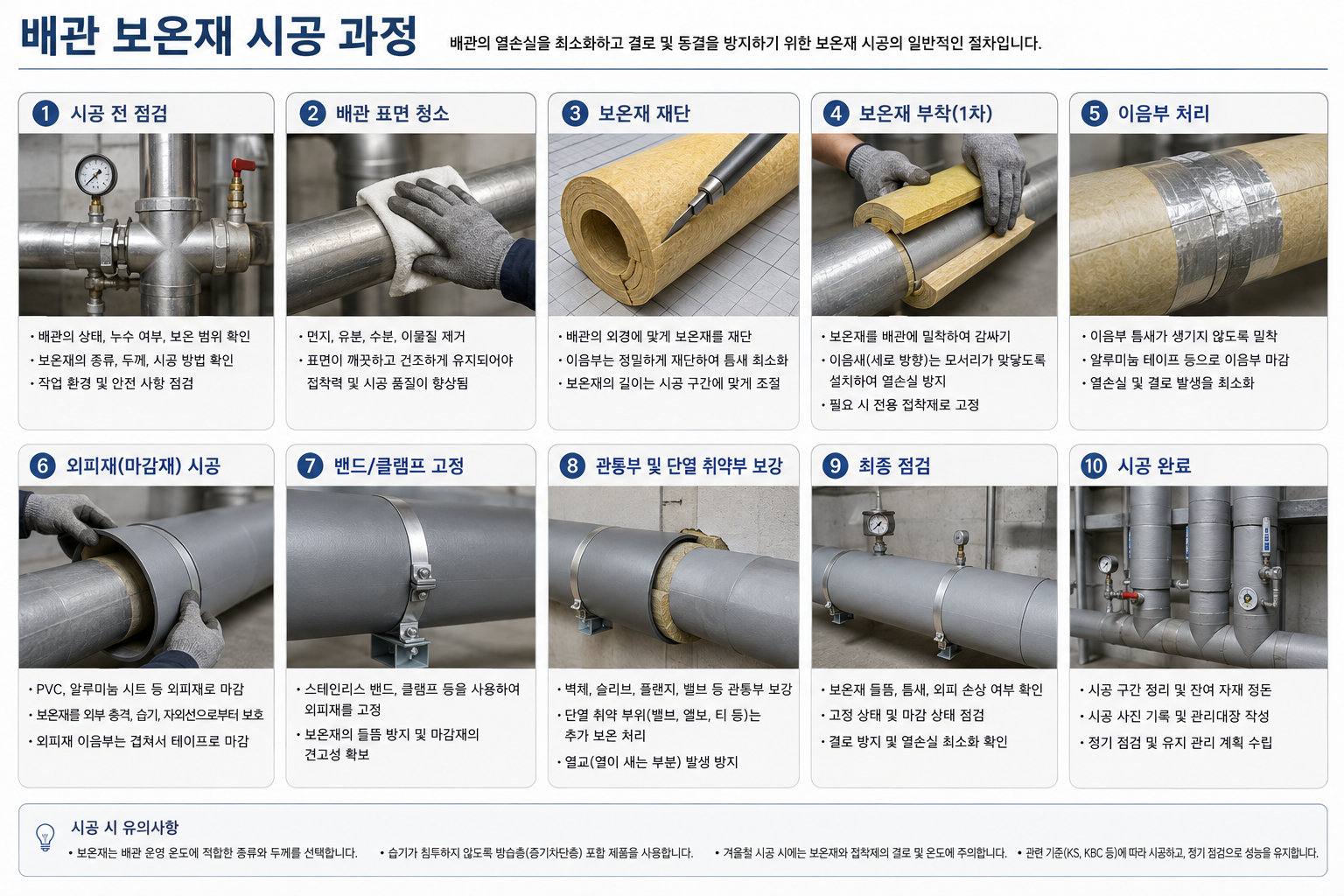 배관 보온재 시공 과정