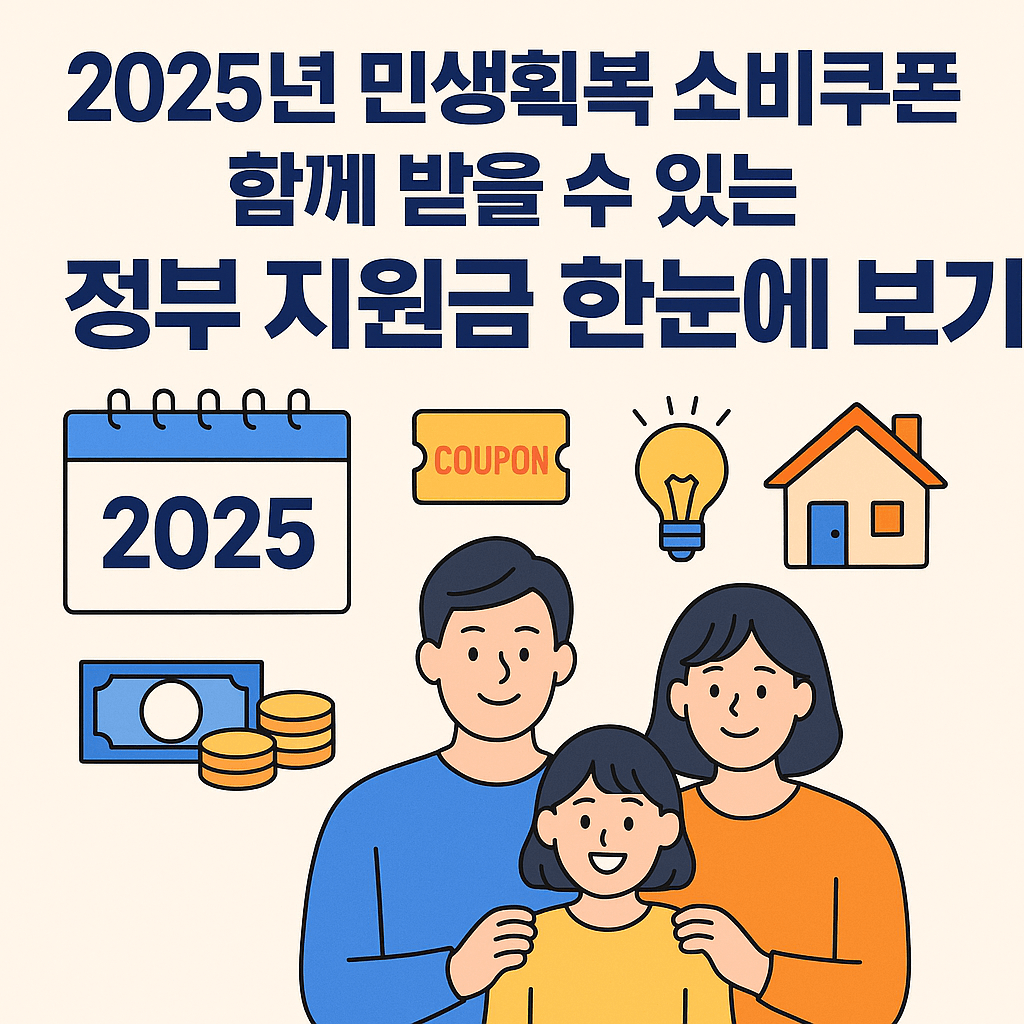 2025년 민생회복 소비쿠폰과 함께 받을 수 있는 정부 지원금 한눈에 총정리