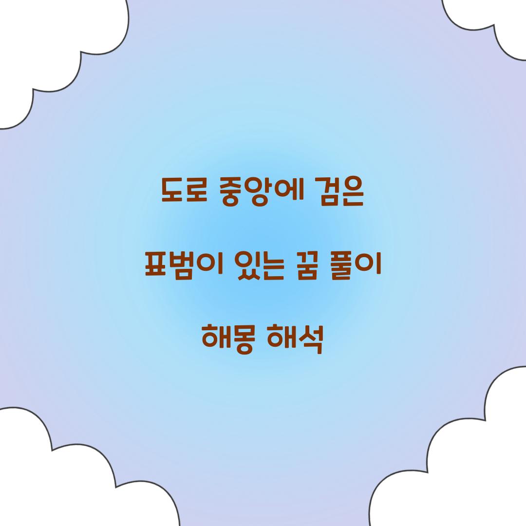 도로 중앙에 검은 표범이 있는 꿈 풀이 해몽 해석