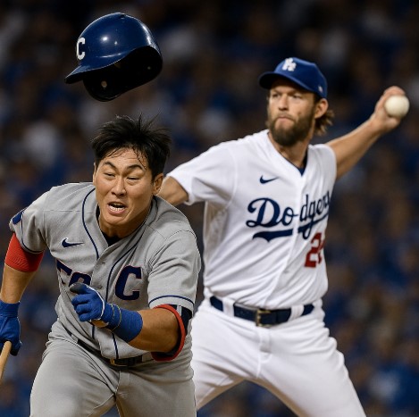 📢 이정후 헬멧이 벗겨졌다! 커쇼의 116km 커브, 7이닝 무실점 명품투 비결은? 관련 사진