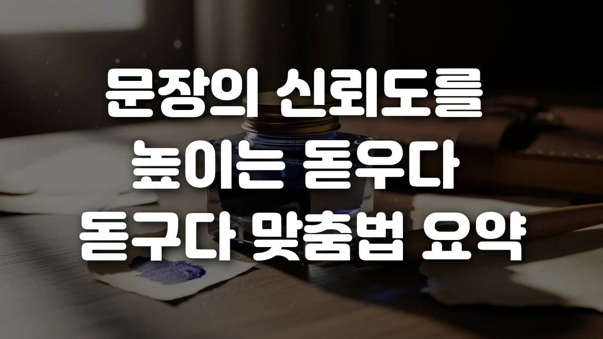 문장의 신뢰도를 높이는 돋우다 돋구다 맞춤법 요약