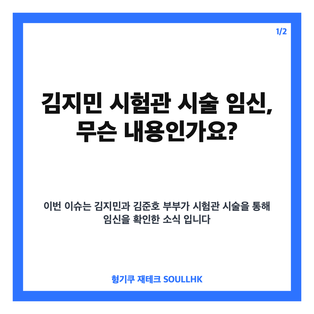 김지민 시험관 시술 임신, 첫 도전 성공과 감격의 순간 정리 카드뉴스 1