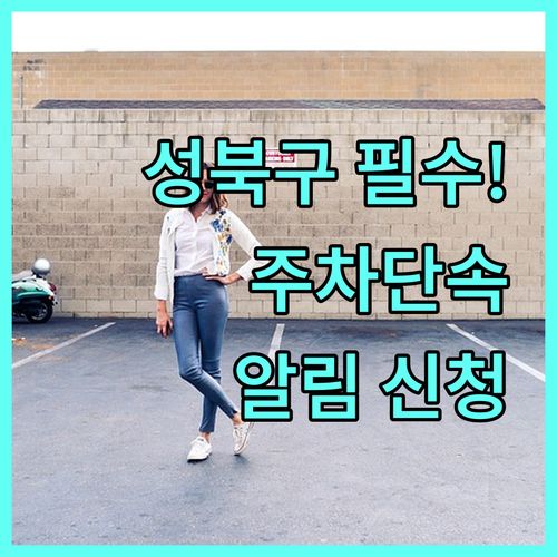 성북구 불법 주정차 단속 알림 서비스..