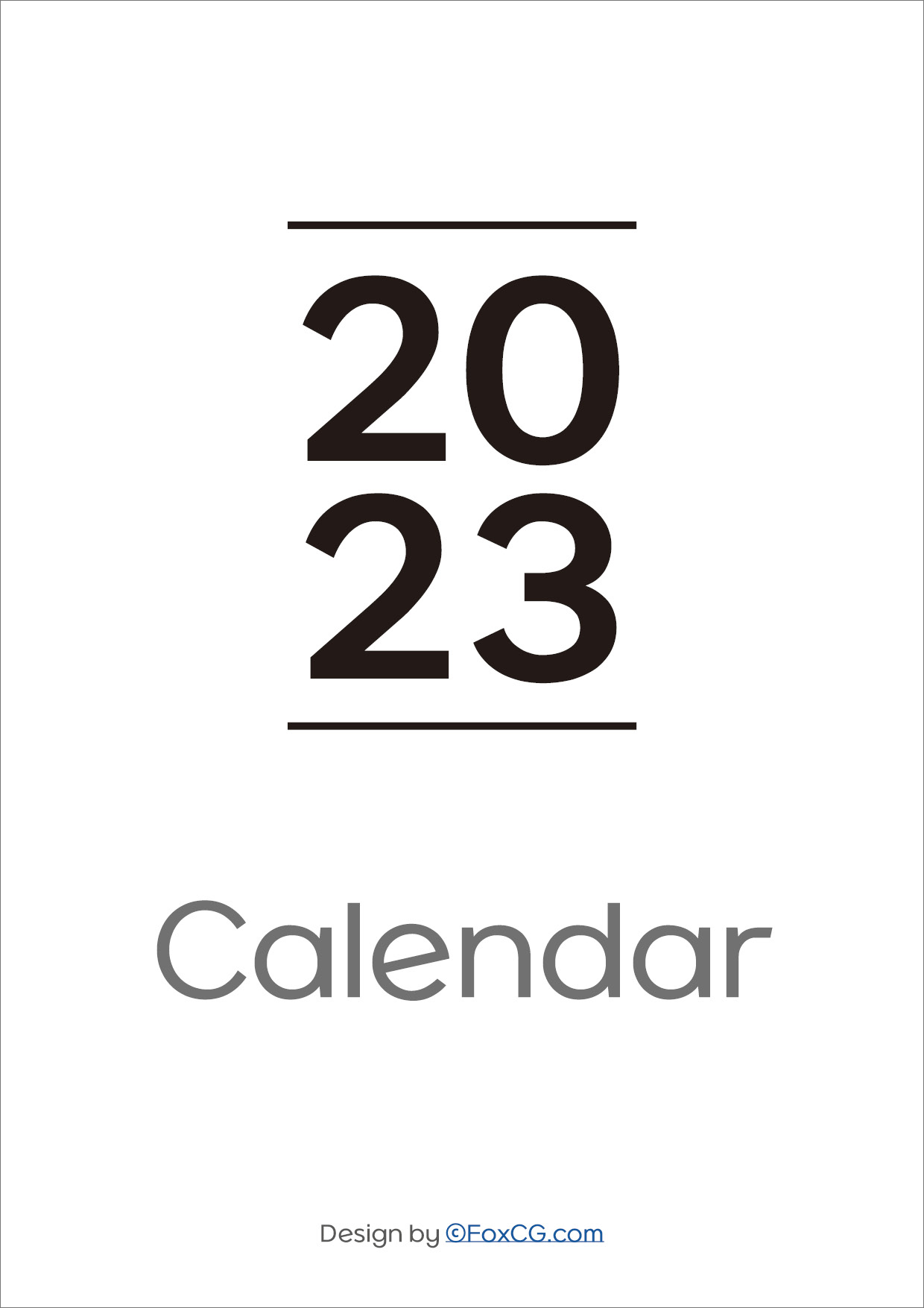 2023년 달력 표지