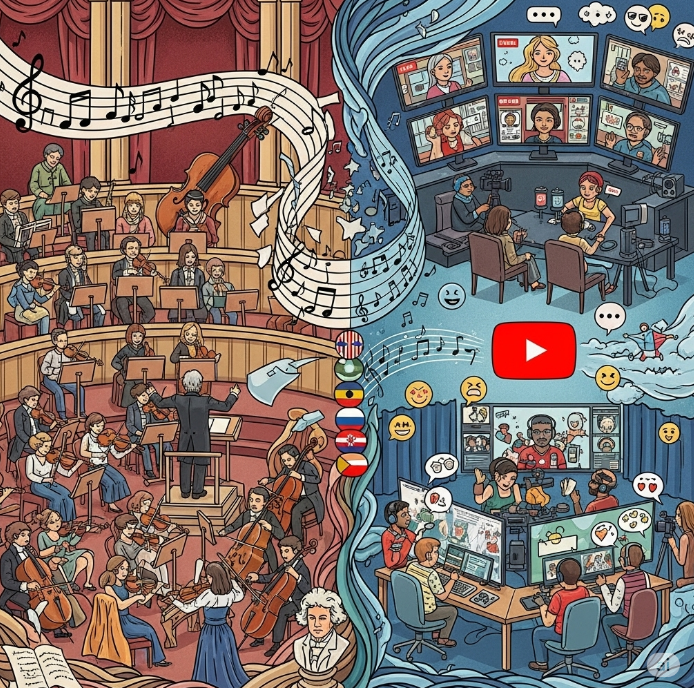 유튜버와 클래식 협업 관련 그림