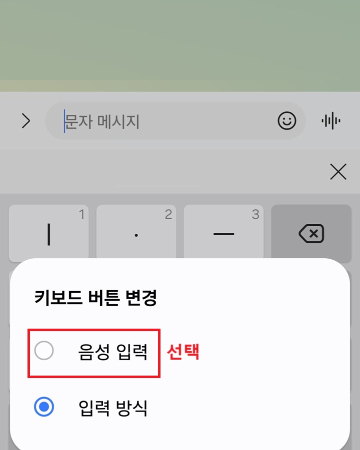 음성 입력 선택함
