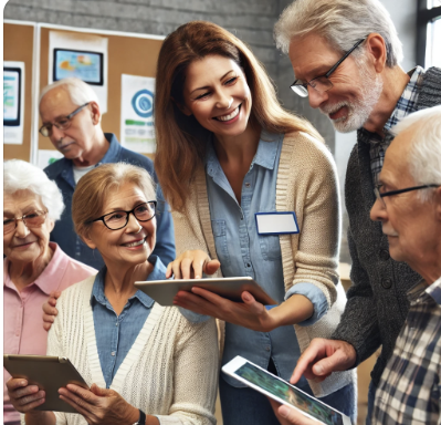 노인을 위한 디지털 교육 관련 사진