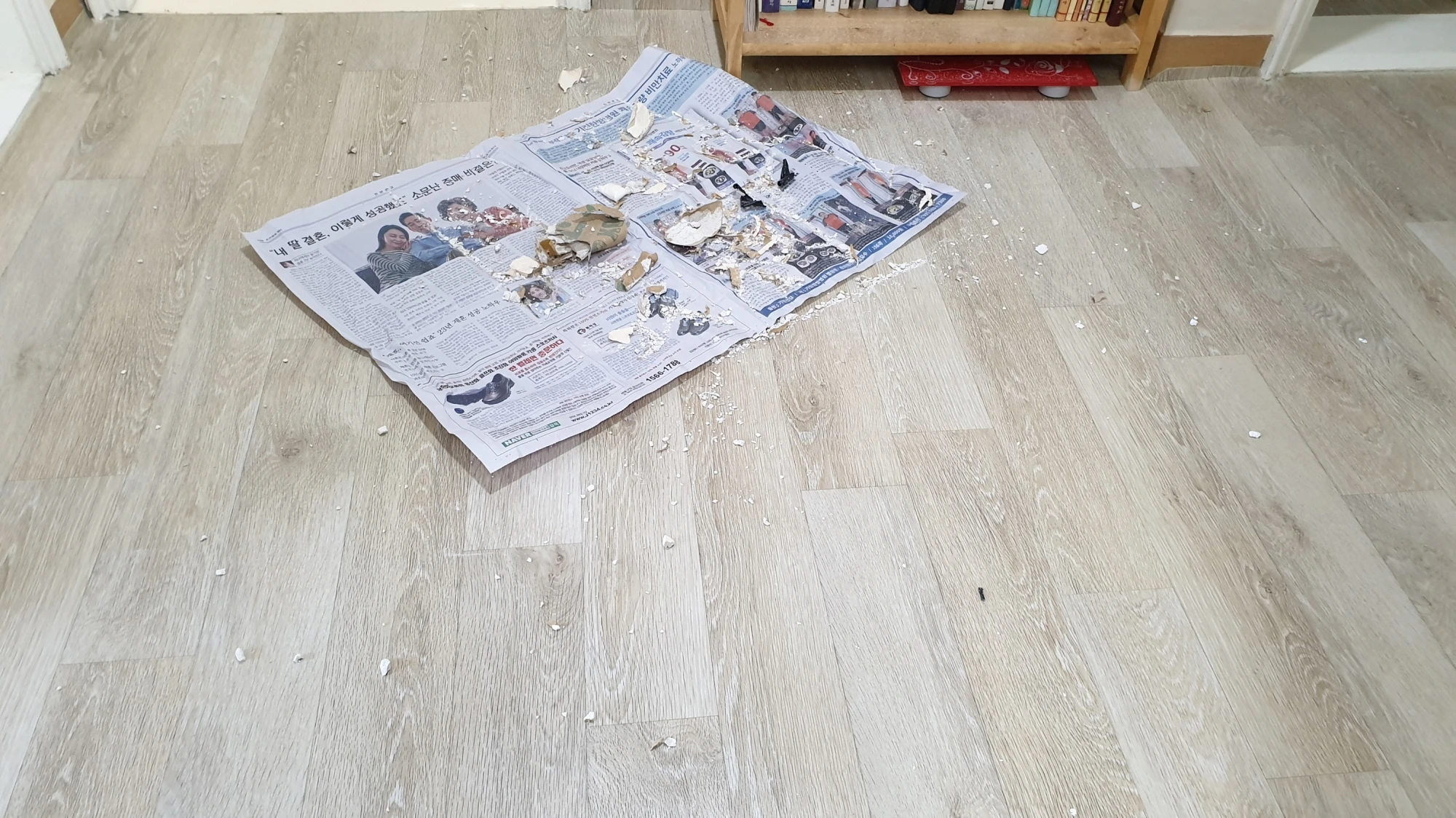 석고보드 부스러기