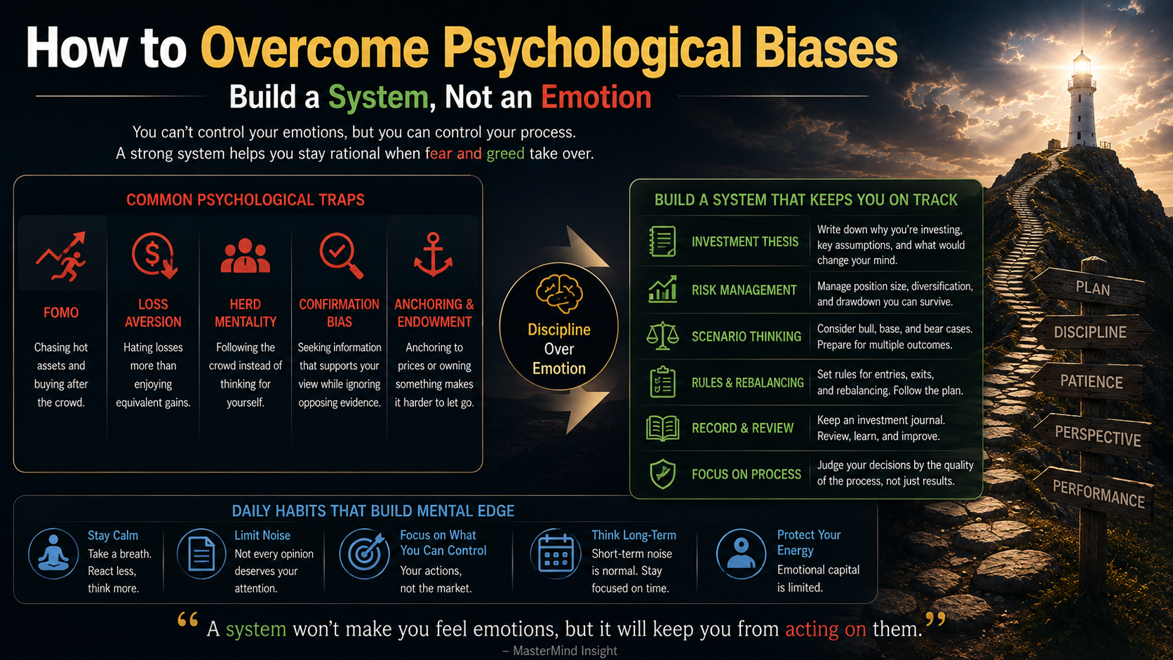 How investors overcome psychological biases with discipline investment rules and risk management