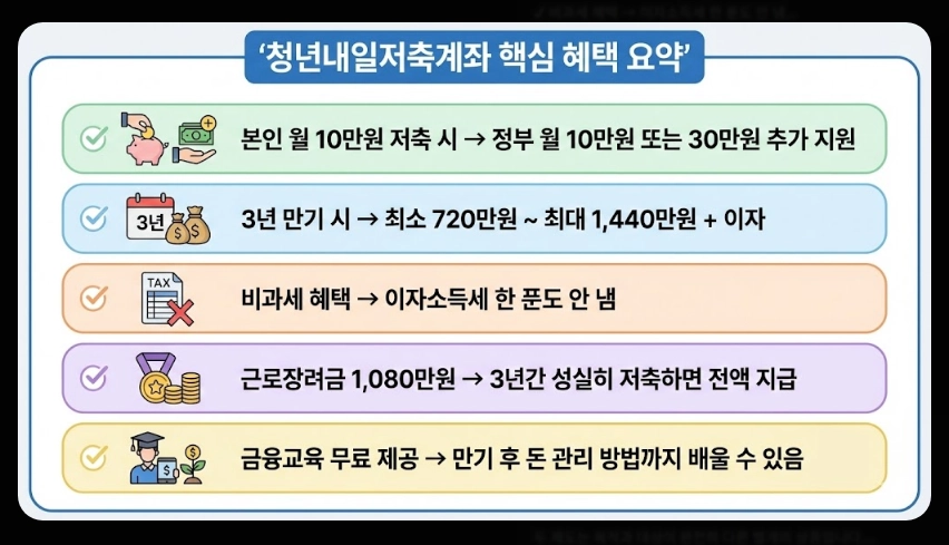 청년내일저축계좌 신청자격,신청방법,지원금액 5분확인