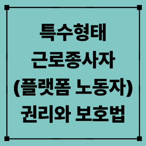 특수형태근로종사자(플랫폼 노동자) 권리와 보호법|2025 최신 정리